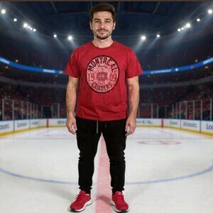 M🏒Montreal Canadiens Retro Red Graphic Adult Unisex Tee T-shirt